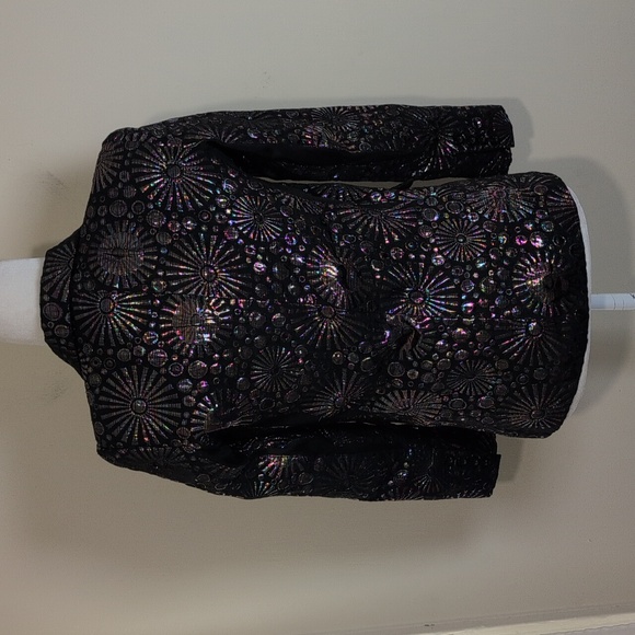 Rebecca Minkoff Blazer Jacket Womens 0 Black Base/Iridescent Maximalist Textured - Picture 9 of 15